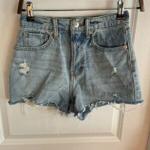 Wild Fable - Super High Rise Distressed Button Fly Denim Women Shorts - Size 00